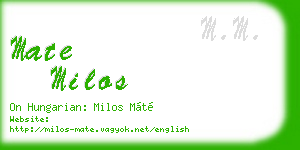 mate milos business card