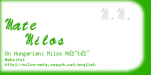 mate milos business card